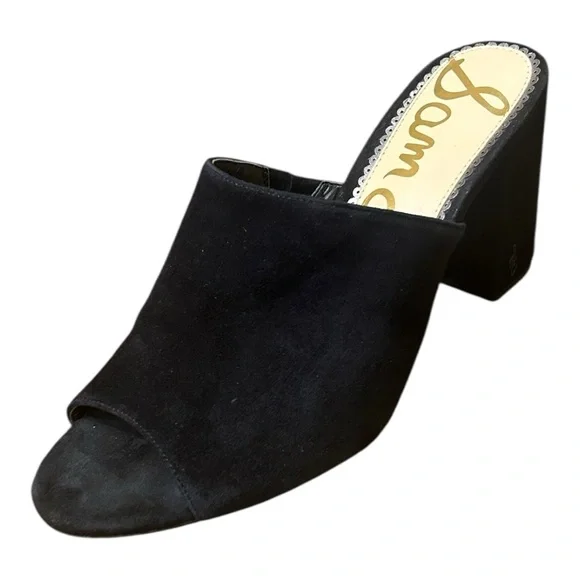 Sam Edelman Women's Orlie Suede Open-Toe Block-Heel Mules Black Size 8.5 - Picture 7 of 12